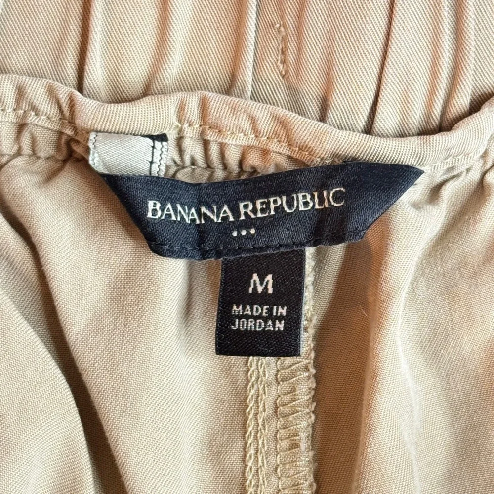Banana Republic Mens Tan Lyocell Cargo Jogger Pants Elastic Waist Khaki Size M